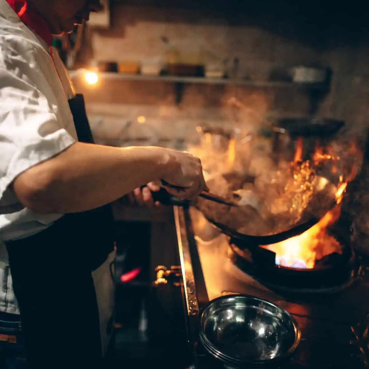 cooking in a restaurant